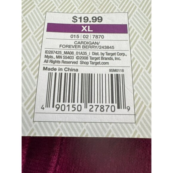 Merona Womens XL Button-Front Purple Cardigan Sweater NWT Berry Long Sleeve - Picture 5 of 5